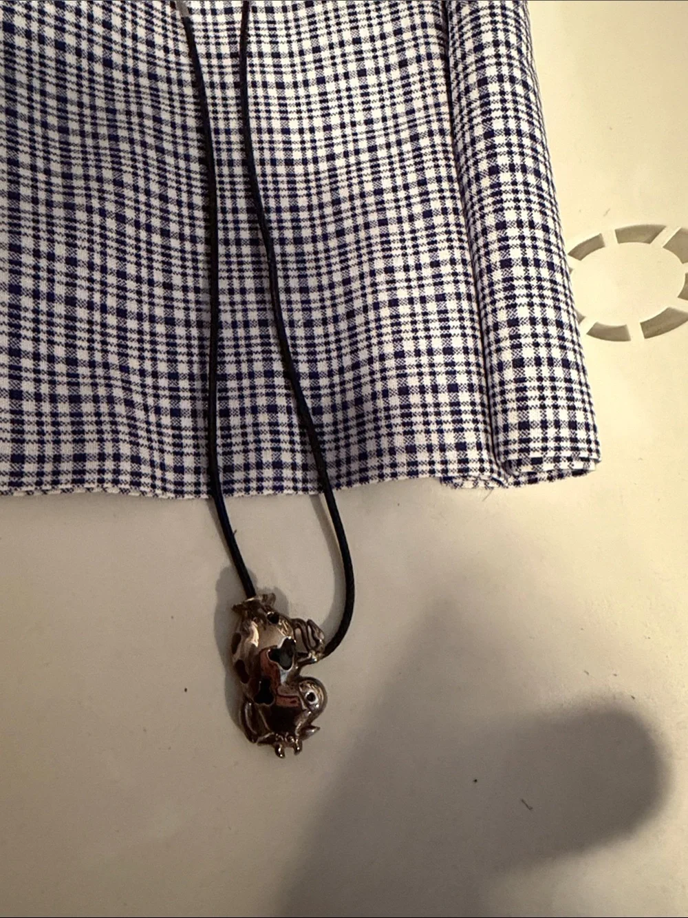 Boynton silver cow necklace/ pin